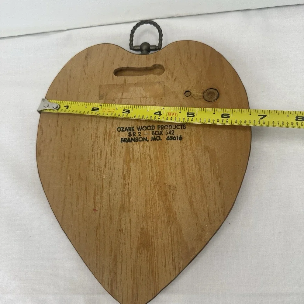 Vintage Wooden Mother Poem Heart Shape Pink Roses‎ Glossy Wall Hanging Plaque 9